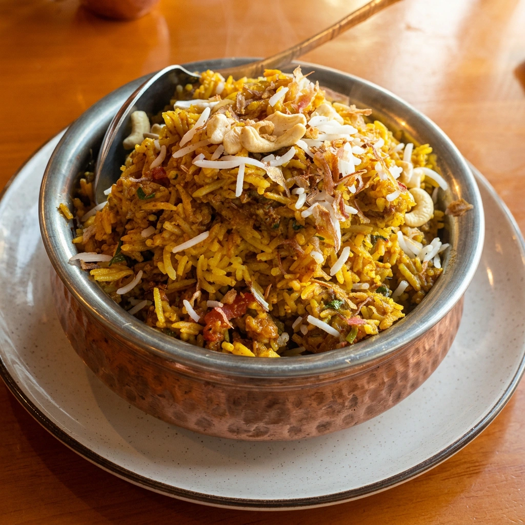 Biryani at DIVINE - The Indian Cuisine Edmonton - aromatic basmati rice with spices
